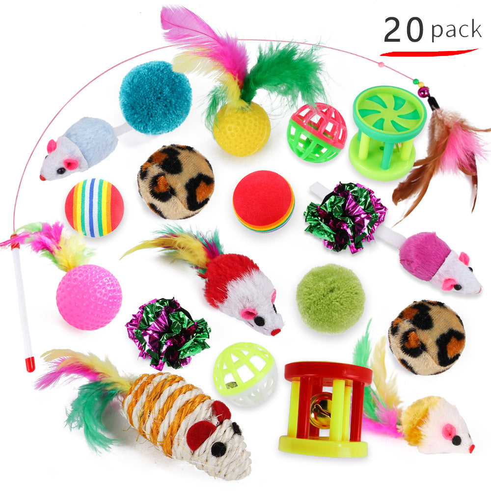 The Reload Pack: 20 classic cat toys with feathers and bells