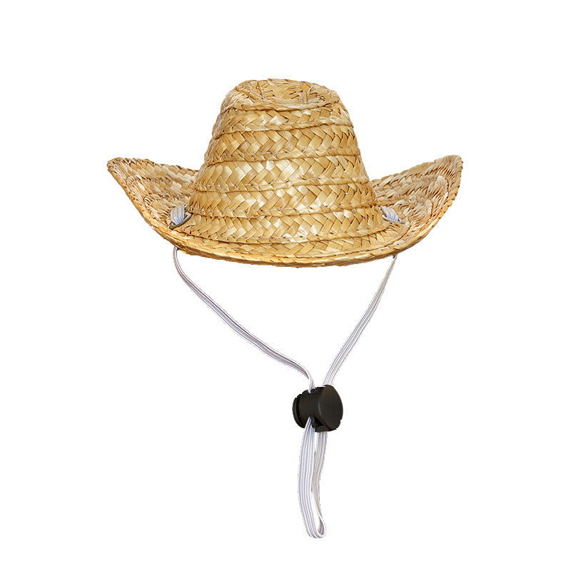 Tiny straw cowboy hat for cats