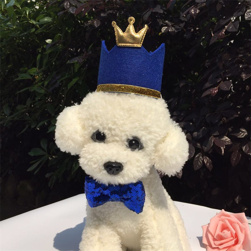 Blue party crown for cats