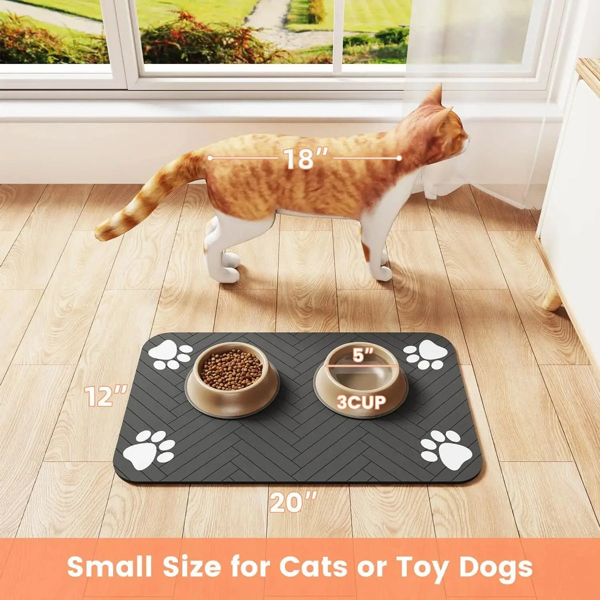Miso's Spill Zone: Absorbent Cat Feeding Mat