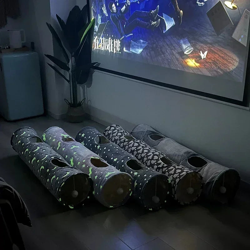 Mugi's Midnight Tunnel: Glow-in-the-Dark Cat Tunnel