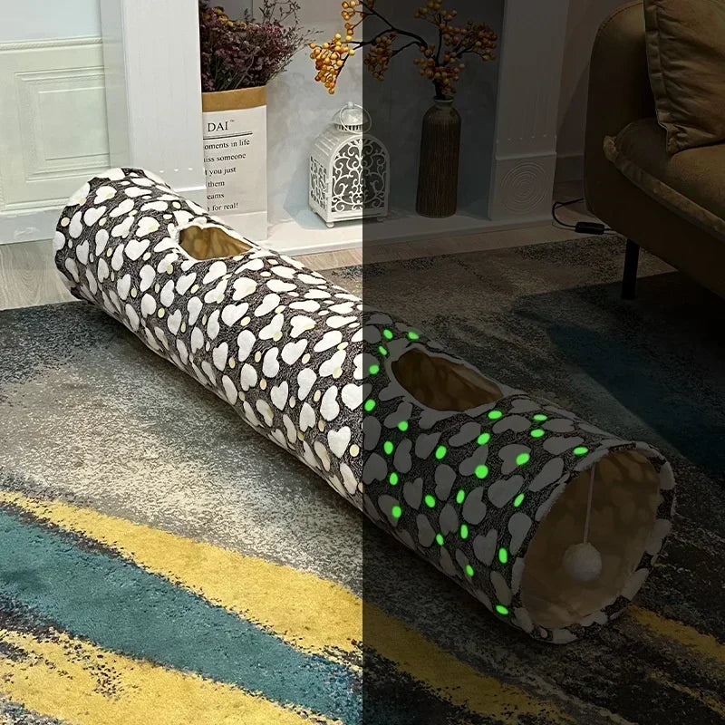 Mugi's Midnight Tunnel: Glow-in-the-Dark Cat Tunnel