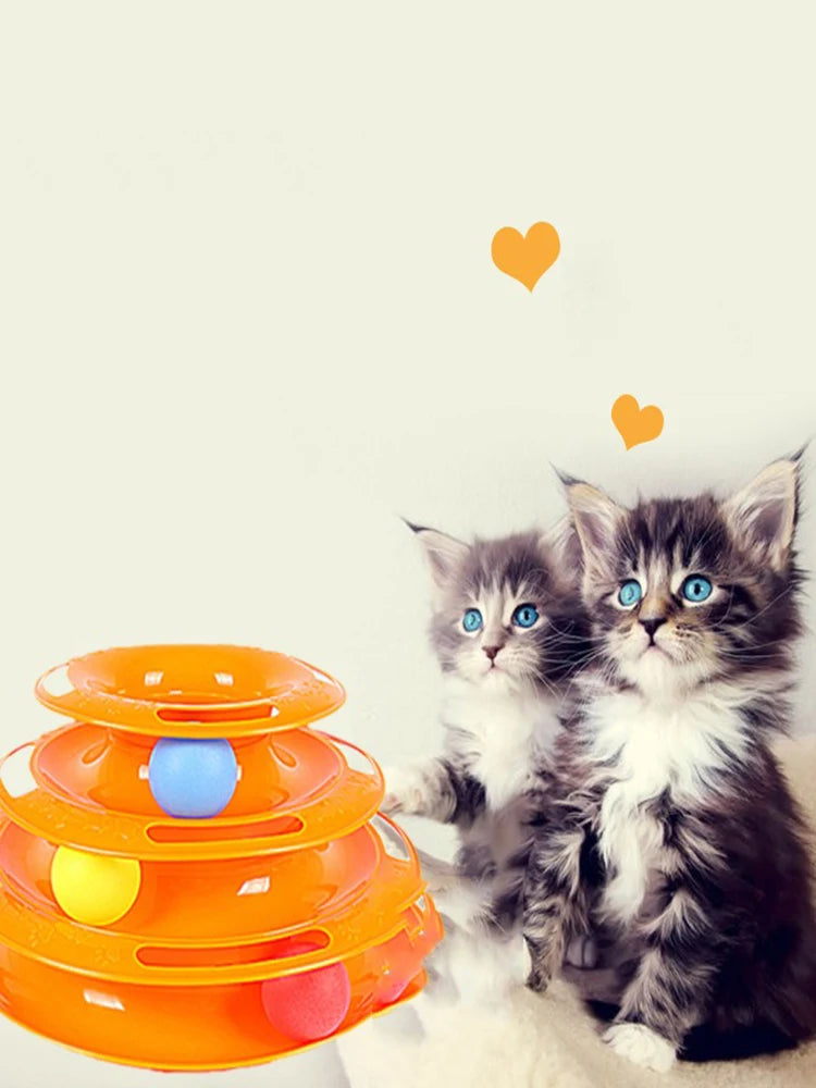 Orbit Tower: 3 or 4-Level Ball Track Cat Toy