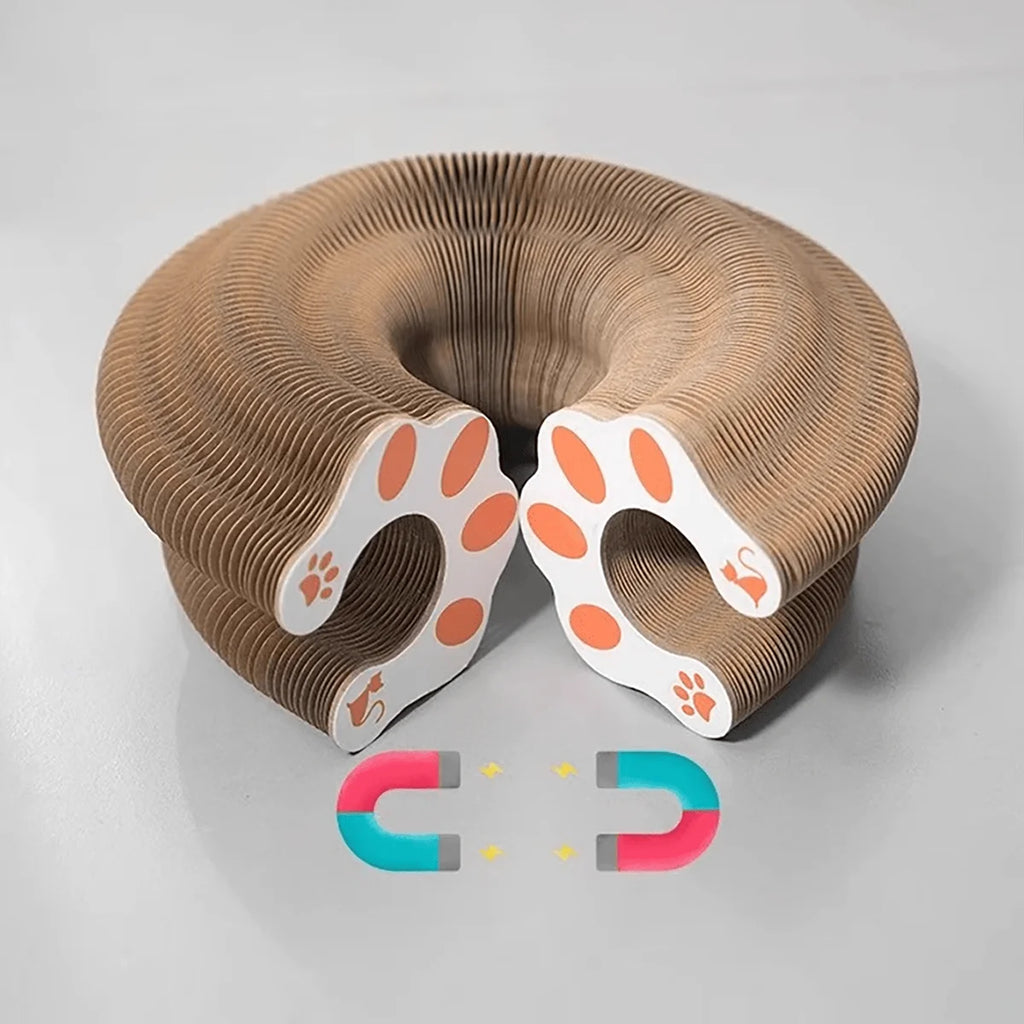 Miso's Magic Nap Ring: Foldable Cat Scratcher with Bell Ball