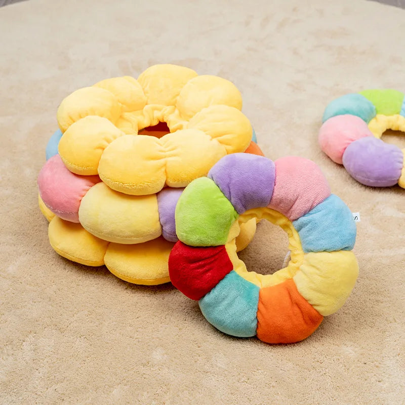 Rainbow flower recovery cone, with another cone in the background