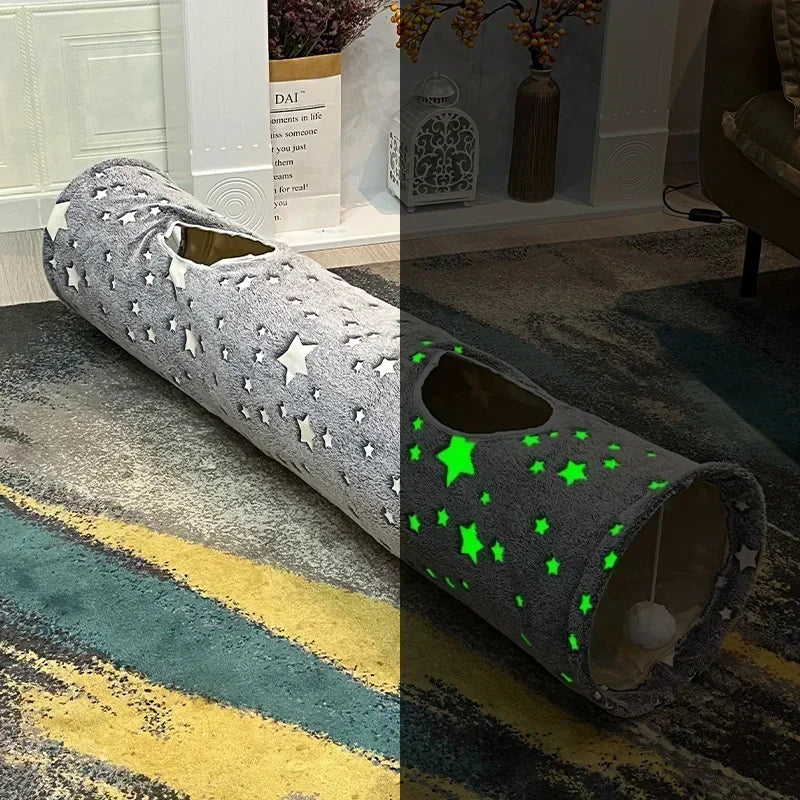 Mugi's Midnight Tunnel: Glow-in-the-Dark Cat Tunnel