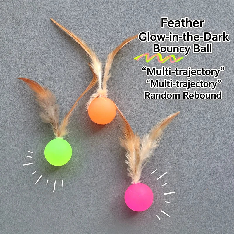 Glow feather bouncer ball