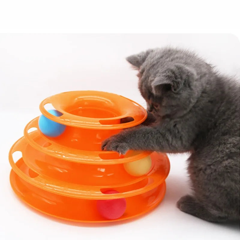 Orbit Tower: 3 or 4-Level Ball Track Cat Toy