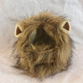 Brown faux-fur lion mane with ears, on its own