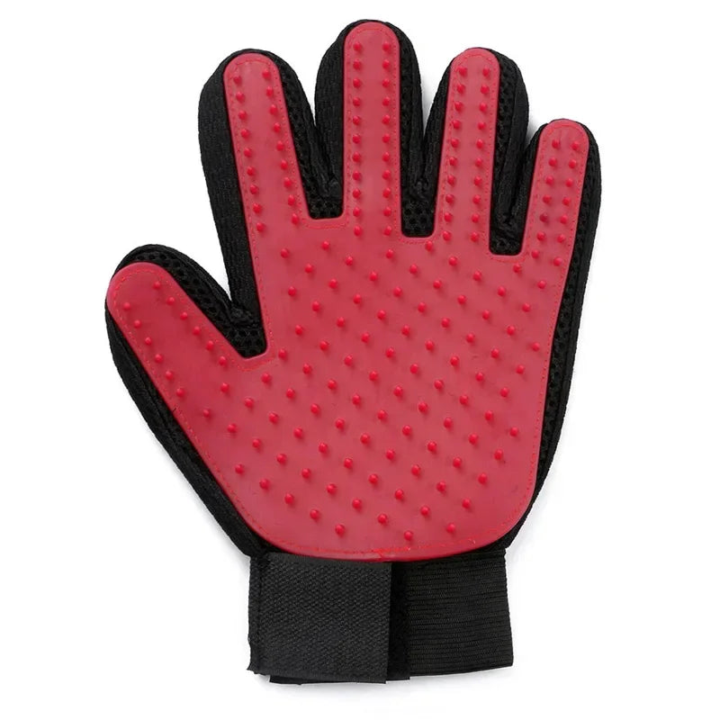 Miso's Spa Day Grooming Glove, red, left hand