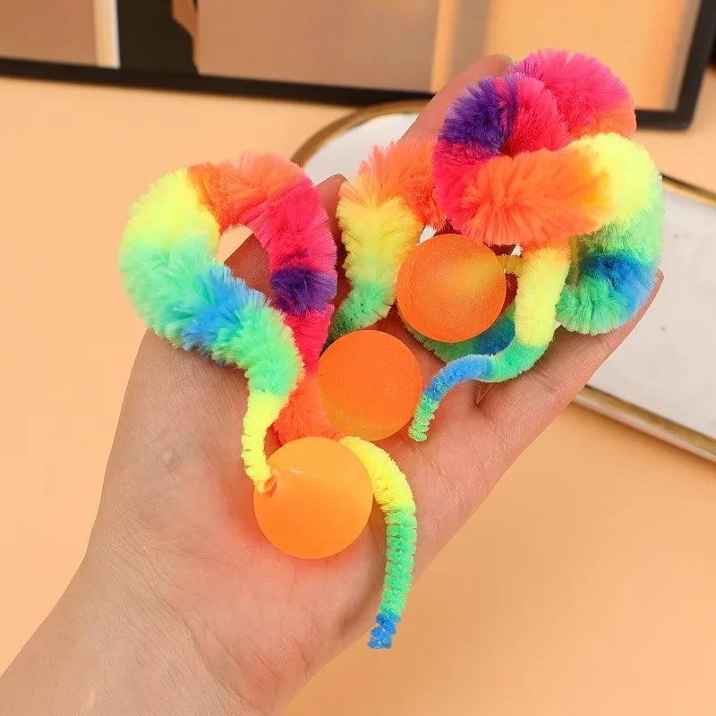 Mugi's Wiggle Worms: Twisty Bouncing Cat Toys (5 or 10)
