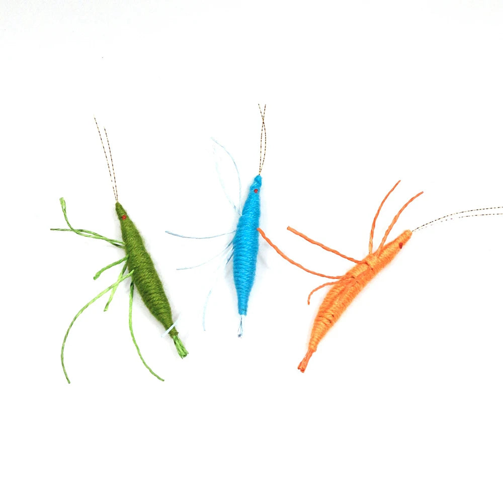 Miso's Ebi Snack Pack: green, blue and orange catnip prawn kickers