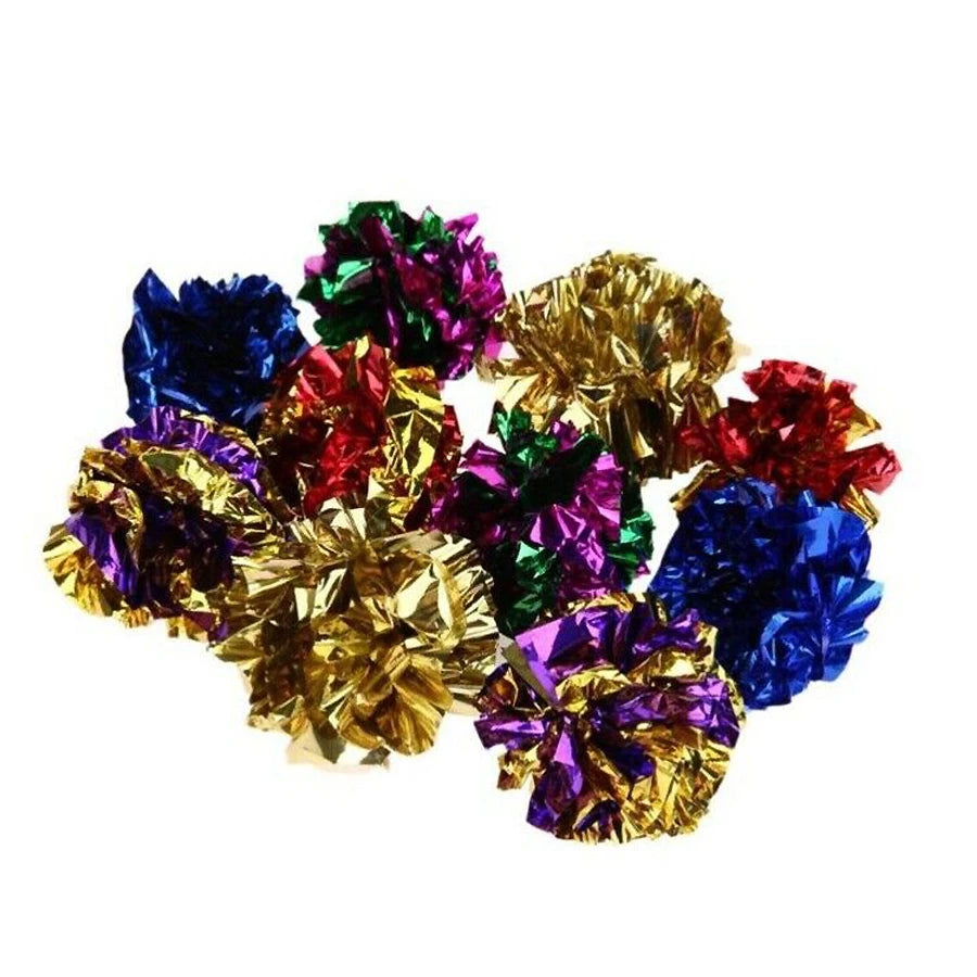 10-pack of mixed-colour mylar crinkle balls