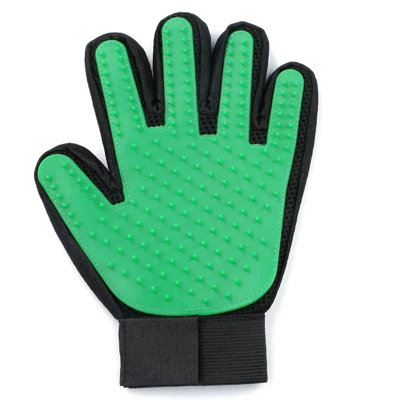 Miso's Spa Day Grooming Glove, green, left hand