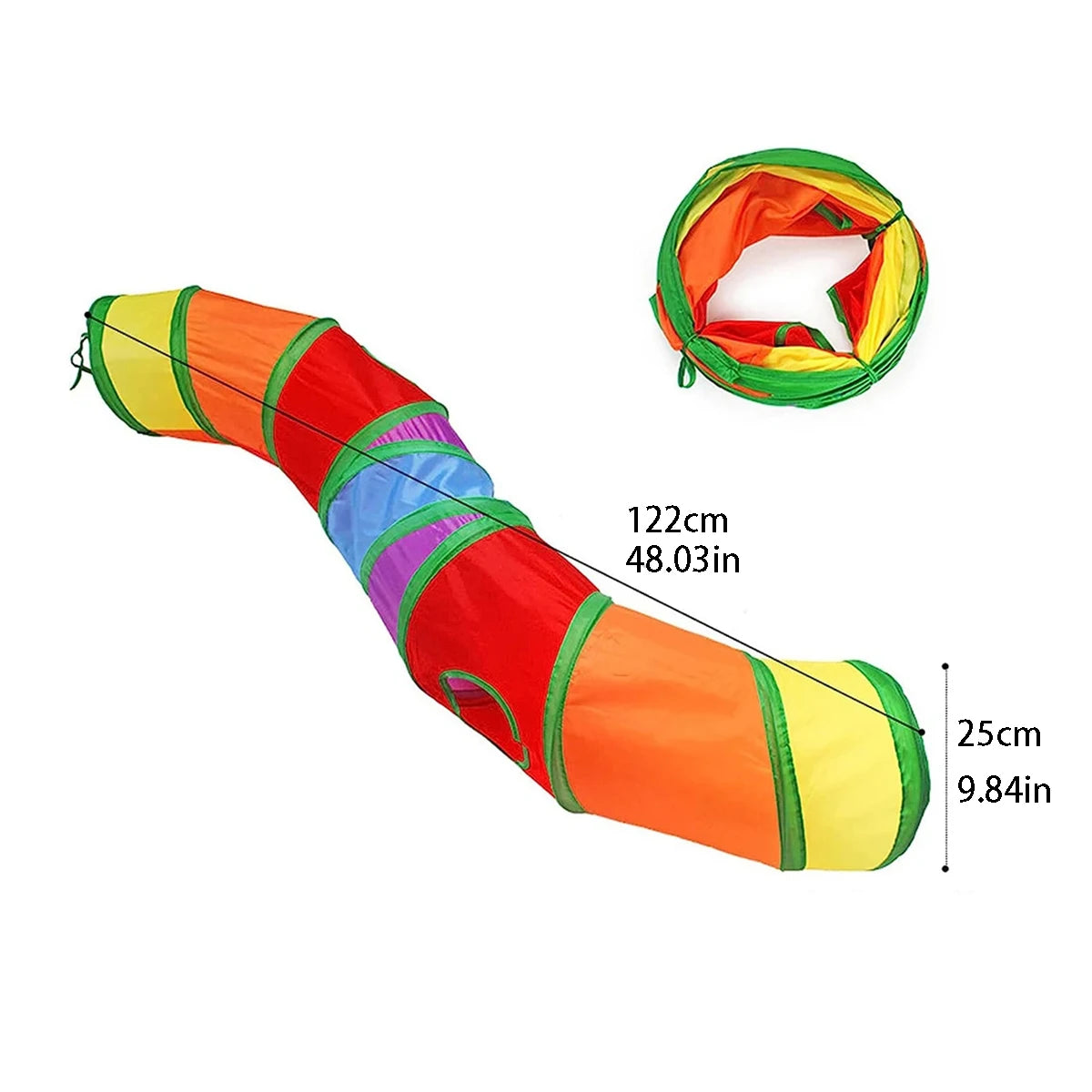Rainbow S-Curve tunnel: 122 cm long, 25 cm opening