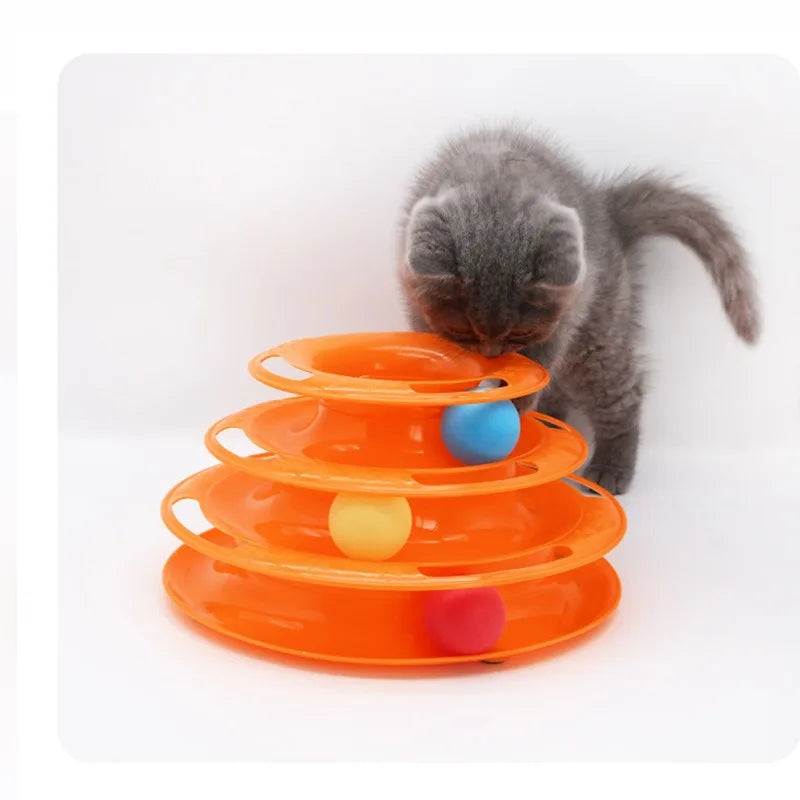 Orbit Tower: 3 or 4-Level Ball Track Cat Toy