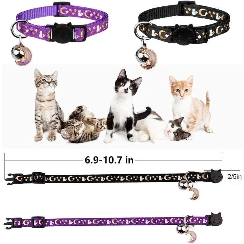 Purple and black glow collars, adjustable 6.9 to 10.7 in