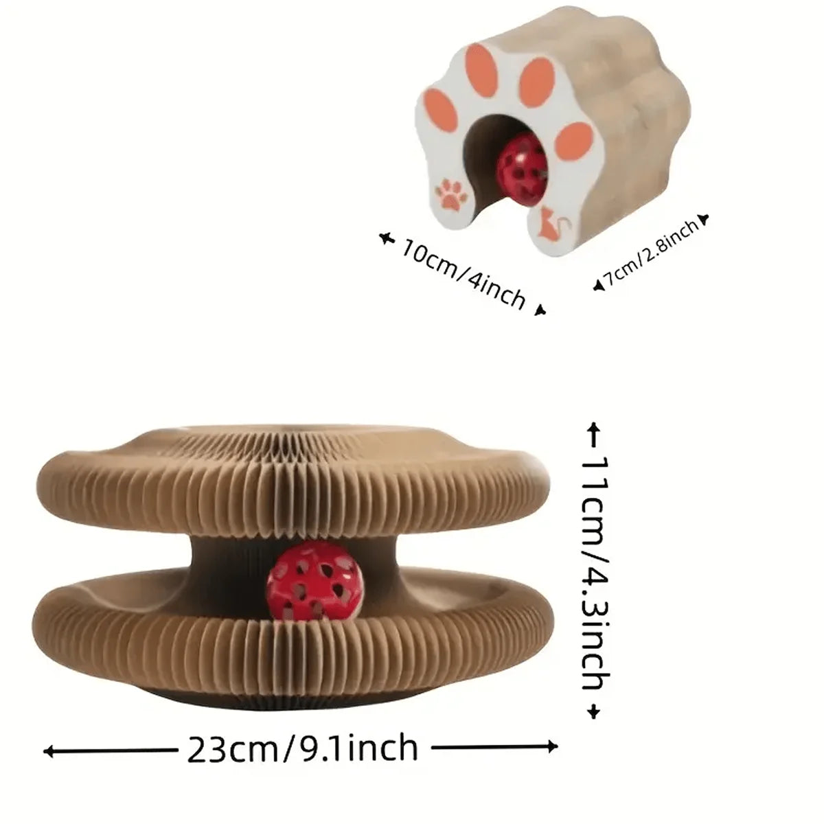 Miso's Magic Nap Ring: Foldable Cat Scratcher with Bell Ball