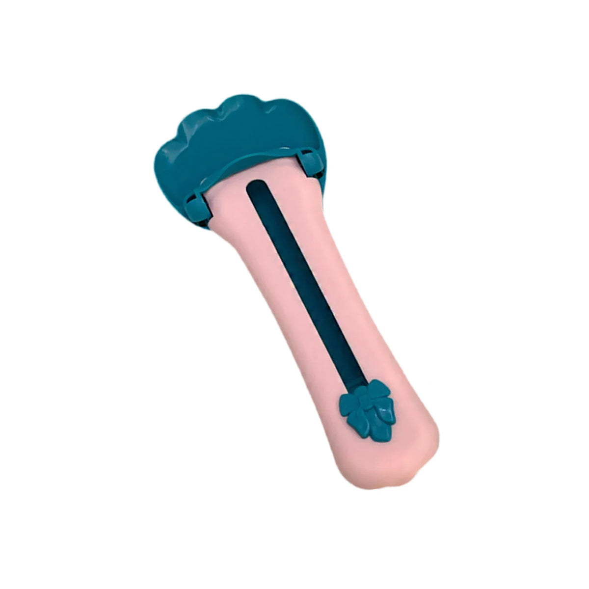 Miso's Paw Squeezer, pink with teal paw, single