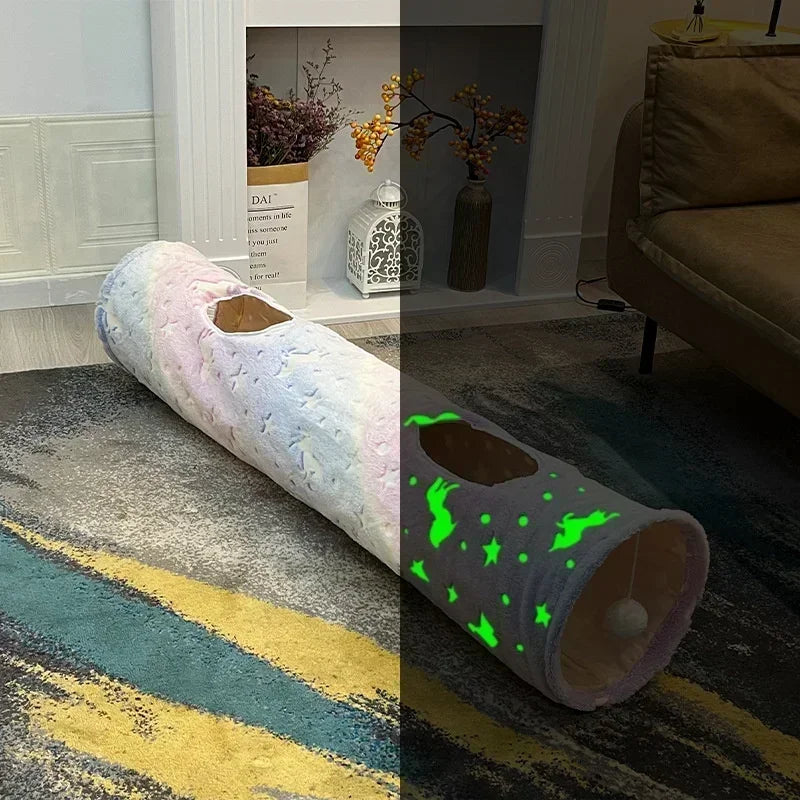 Mugi's Midnight Tunnel: Glow-in-the-Dark Cat Tunnel