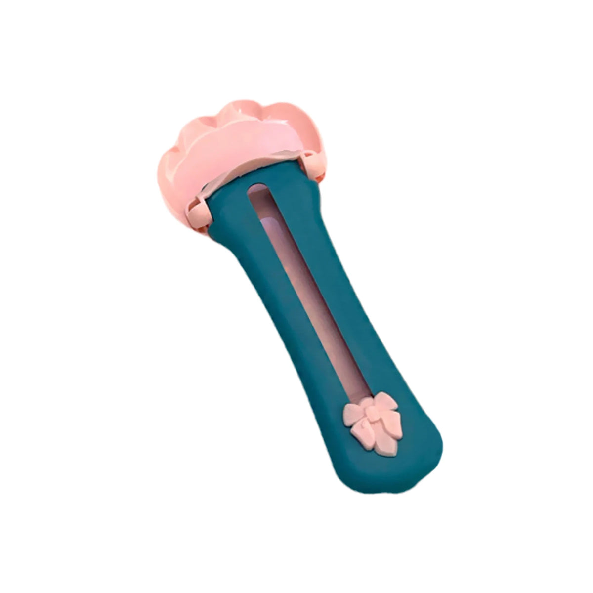 Miso's Paw Squeezer, teal with pink paw, single