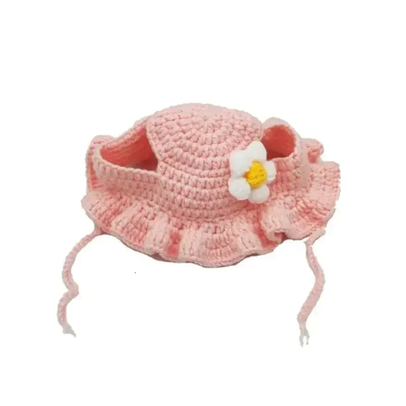 Miso's Crochet Bonnet, Pink Daisy