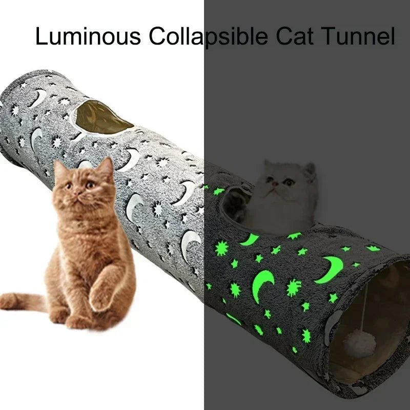 Mugi's Midnight Tunnel: Glow-in-the-Dark Cat Tunnel