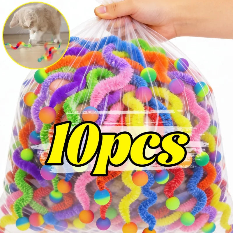 Supplier photo of a bag of fuzzy-tail balls labelled 10pcs