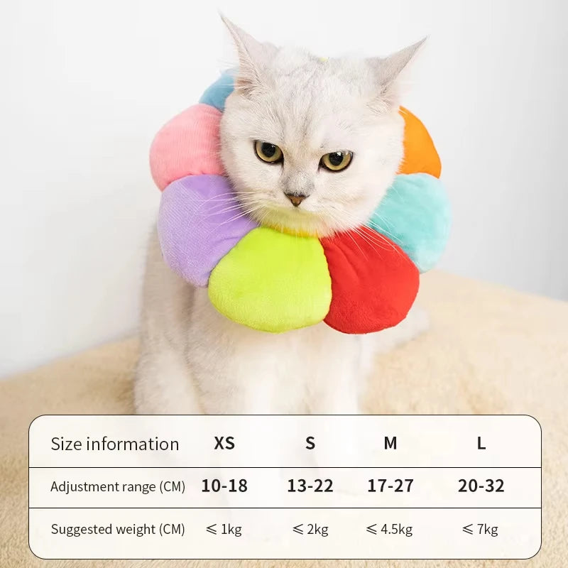 Flower recovery cone size guide: neck XS 10-18 cm, S 13-22 cm, M 17-27 cm, L 20-32 cm