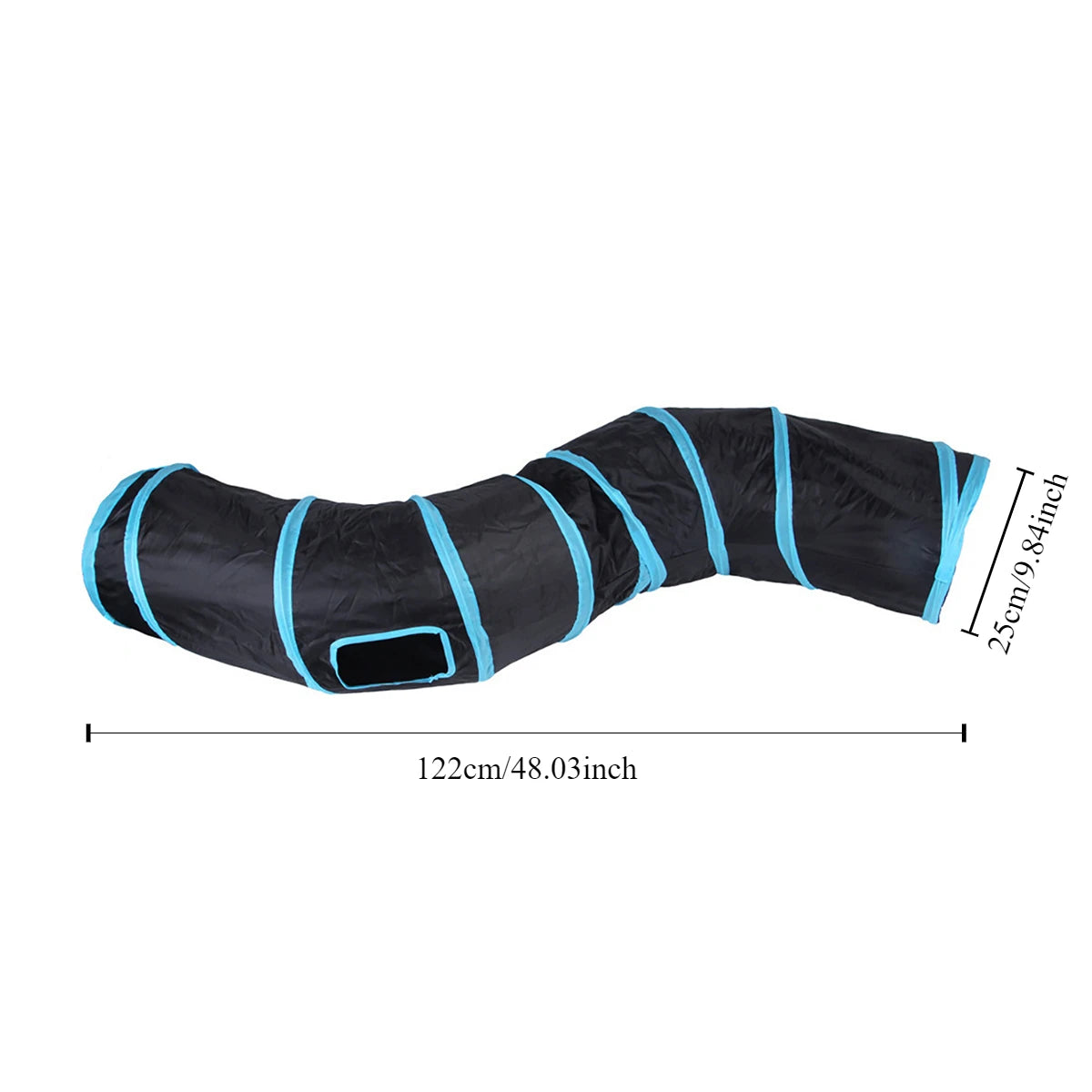 Black S-Curve tunnel: 122 cm long, 25 cm opening