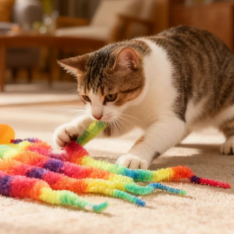 Mugi's Wiggle Worms: Twisty Bouncing Cat Toys (5 or 10)