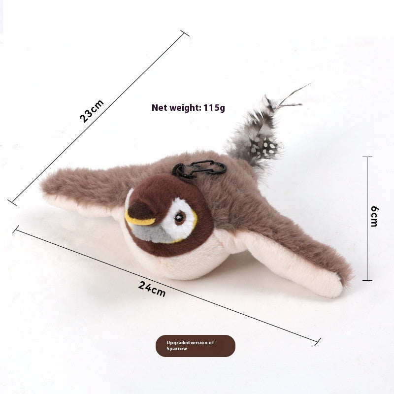 Sparrow flapping bird cat toy dimensions: 24 x 23 x 6 cm