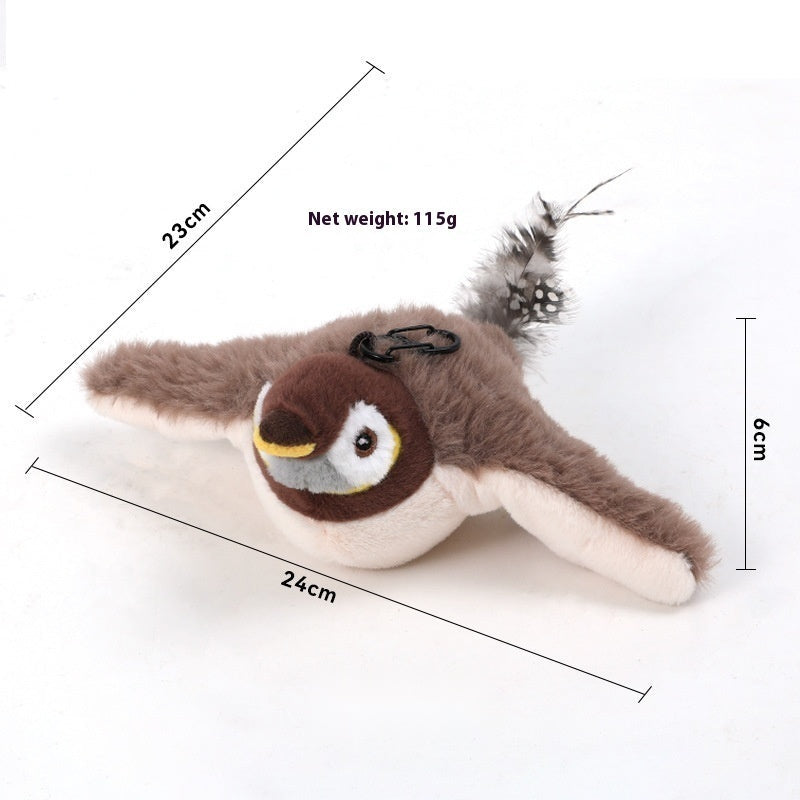 Flapping bird cat toy size guide: 24 x 23 x 6 cm, 115 g