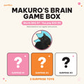 Makuro's Brain Game Box: Makuro the black cat with 3 surprise toy question-mark tiles. Worth $42.97, you pay $33.99