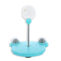 Blue wobble snack ball: clear treat ball on a spring with a suction base